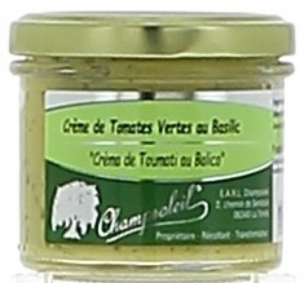 Crème de Tomates Vertes au Basilic